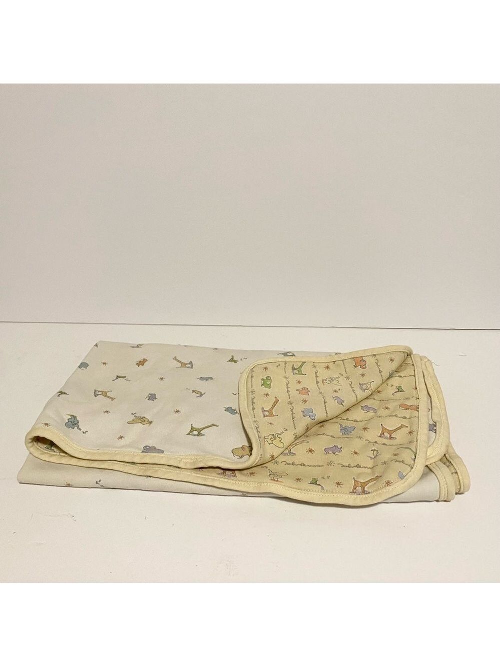Vintage Carters John Lennon Yellow White Animals Baby Blanket Love Parade Cotton